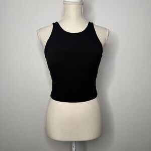 Lululemon Align Tank Black High Neck Built-In Bra Removable Pads Crop Size 8